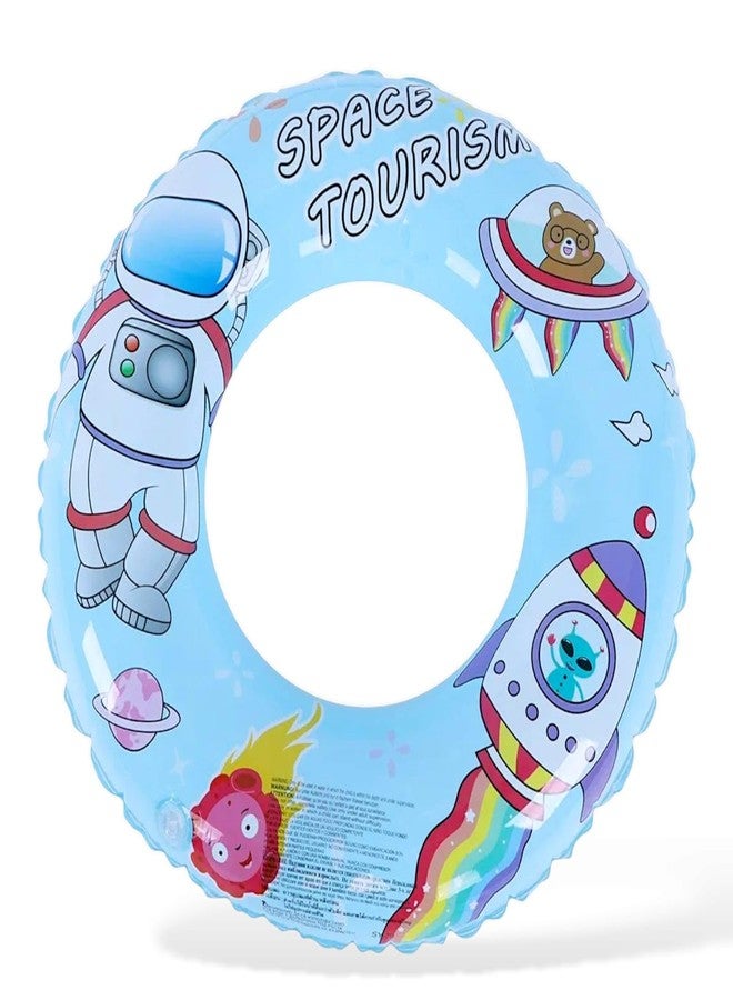 AMYCAUR Kids Swimming Ring, Cartoon Print Pool Float (1 Pcs) Inflatable Safety Tube for Toddlers, Safe & Comfortable Swim Tube for Toddlers, Suitable for 3+ Years Children's (Space) - Image 1